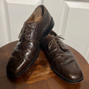 🔥🔥 STACY ADAMS Crocodile Genuine Leather Shoes - Sz 11 1/2 - GREAT Condition